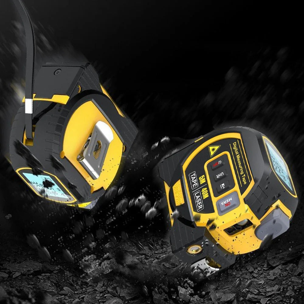 3 in 1 Laser Rangefinder Tape Measure with LCD Backlight Display